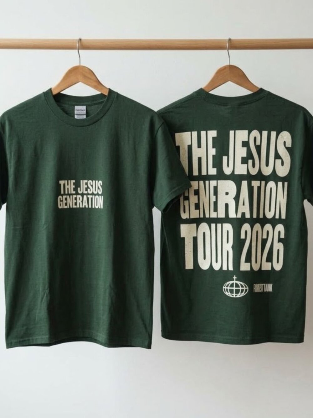 Forrest Frank The Jesus Generation Tour 2026 Double Sided Green T-Shirt Reprint